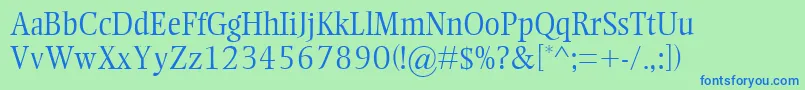 フォントEllingtonMtLight – 青い文字は緑の背景です。