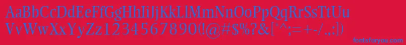 EllingtonMtLight Font – Blue Fonts on Red Background