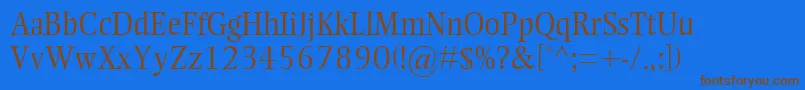 Weitere Informationen zur EllingtonMtLight-Schriftart EllingtonMtLight-Schriftart – Braune Schriften auf blauem Hintergrund