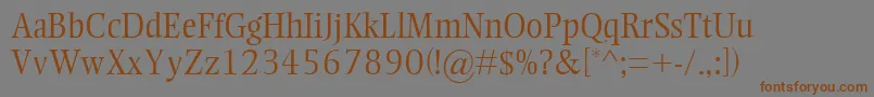 EllingtonMtLight-Schriftart – Braune Schriften auf grauem Hintergrund