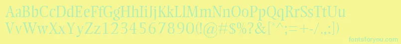 EllingtonMtLight Font – Green Fonts on Yellow Background