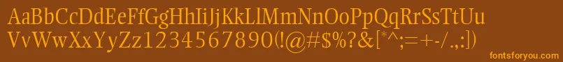 EllingtonMtLight Font – Orange Fonts on Brown Background