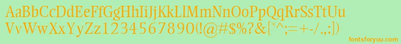 EllingtonMtLight Font – Orange Fonts on Green Background
