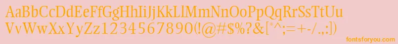 EllingtonMtLight Font – Orange Fonts on Pink Background