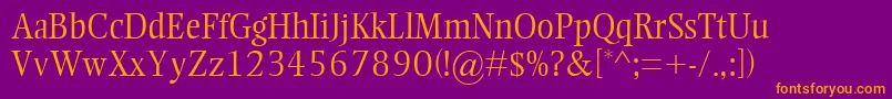 EllingtonMtLight Font – Orange Fonts on Purple Background