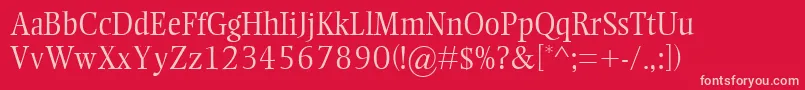 EllingtonMtLight-Schriftart – Rosa Schriften auf rotem Hintergrund