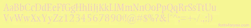 EllingtonMtLight Font – Pink Fonts on Yellow Background