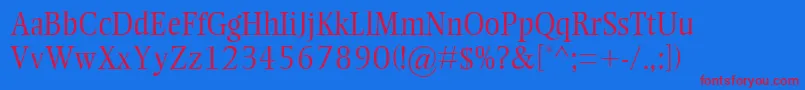 EllingtonMtLight Font – Red Fonts on Blue Background