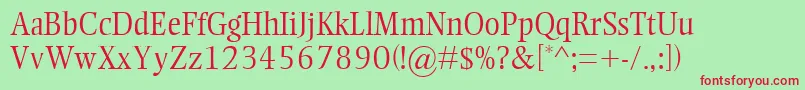 EllingtonMtLight Font – Red Fonts on Green Background