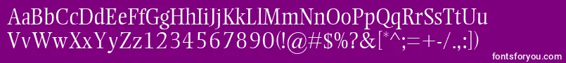 EllingtonMtLight Font – White Fonts on Purple Background