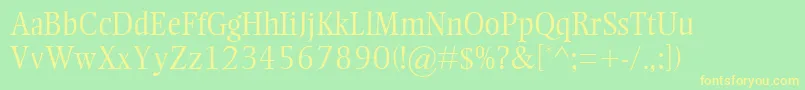 EllingtonMtLight Font – Yellow Fonts on Green Background