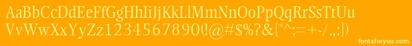 EllingtonMtLight Font – Yellow Fonts on Orange Background