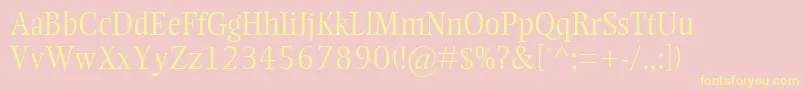 EllingtonMtLight Font – Yellow Fonts on Pink Background
