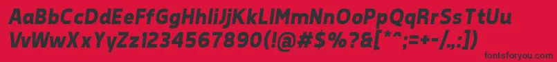 TepenoSansBoldItalic Font – Black Fonts on Red Background