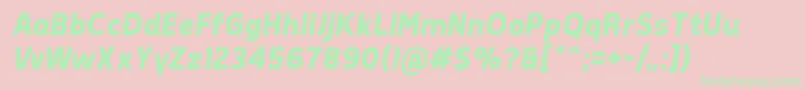 TepenoSansBoldItalic Font – Green Fonts on Pink Background