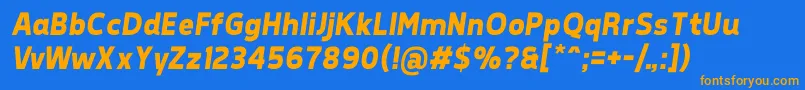 TepenoSansBoldItalic Font – Orange Fonts on Blue Background
