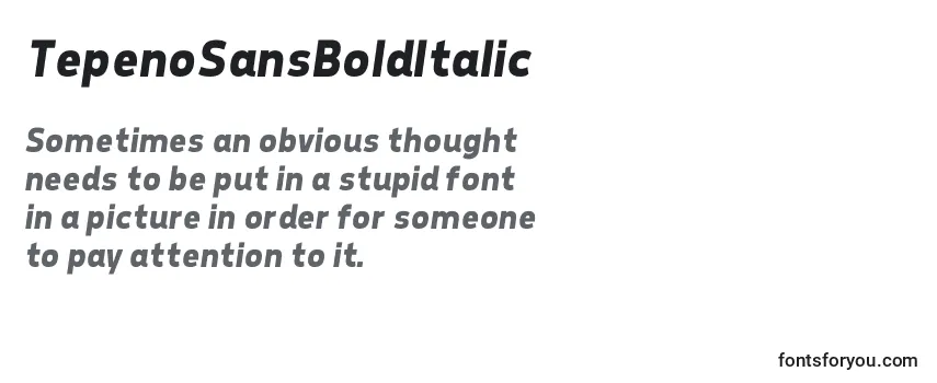 TepenoSansBoldItalic Font