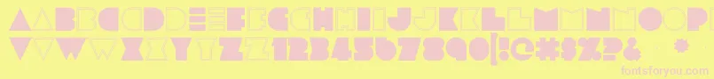 Pickleweasel-fontti – vaaleanpunaiset fontit keltaisella taustalla