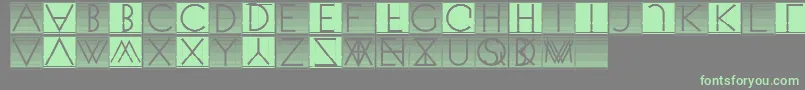 Venetianblindinverse-Schriftart – Grüne Schriften auf grauem Hintergrund