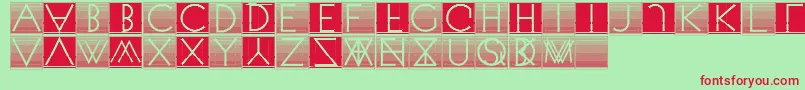 Venetianblindinverse Font – Red Fonts on Green Background