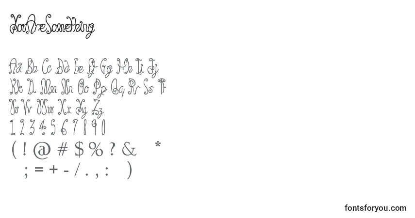 Czcionka YouAreSomething – alfabet, cyfry, specjalne znaki
