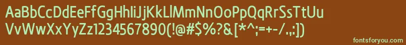 BevalMedium-Schriftart – Grüne Schriften auf braunem Hintergrund
