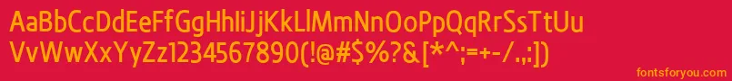 フォントBevalMedium – 赤い背景にオレンジの文字
