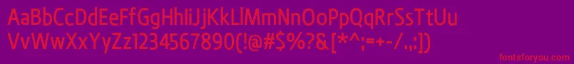 フォントBevalMedium – 紫の背景に赤い文字