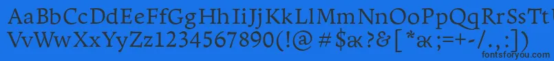 Leksapro-Schriftart – Schwarze Schriften auf blauem Hintergrund