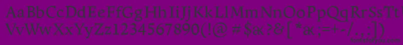 フォントLeksapro – 紫の背景に黒い文字