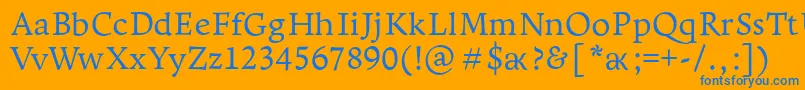 Leksapro Font – Blue Fonts on Orange Background