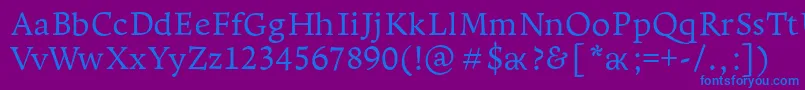 Leksapro Font – Blue Fonts on Purple Background