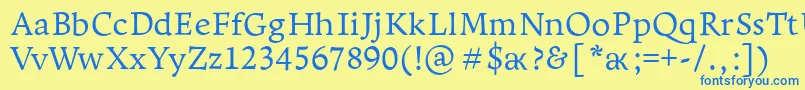 Leksapro Font – Blue Fonts on Yellow Background