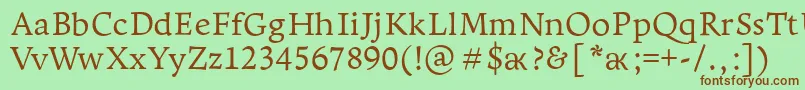 Leksapro Font – Brown Fonts on Green Background