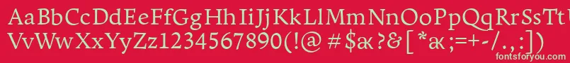 Leksapro Font – Green Fonts on Red Background