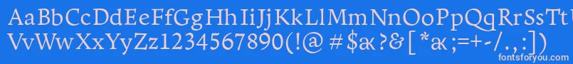 Leksapro Font – Pink Fonts on Blue Background