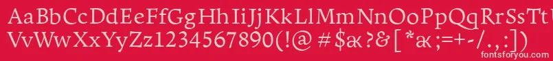 Leksapro Font – Pink Fonts on Red Background