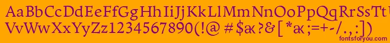 Leksapro Font – Purple Fonts on Orange Background
