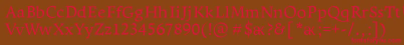 Leksapro Font – Red Fonts on Brown Background