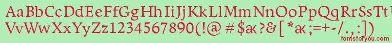 Leksapro Font – Red Fonts on Green Background