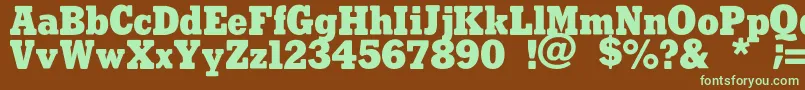 CarerraJones Font – Green Fonts on Brown Background