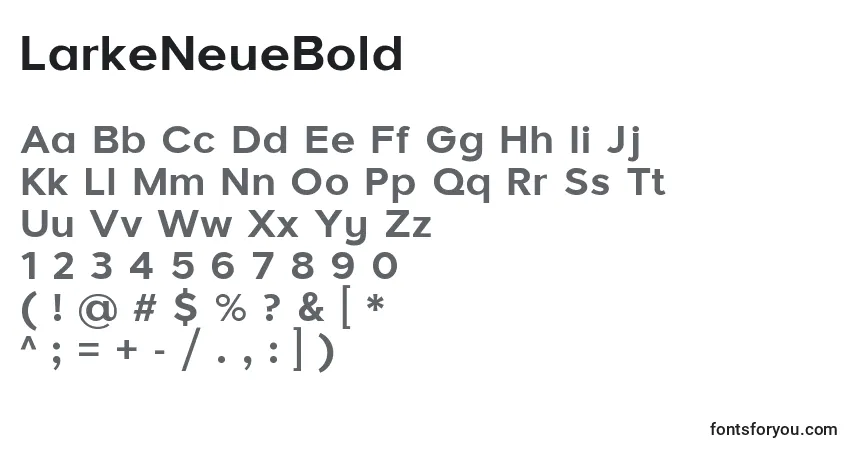 Schriftart LarkeNeueBold – Alphabet, Zahlen, spezielle Symbole