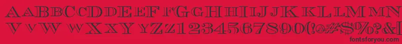 TriboutlinescapssskRegular Font – Black Fonts on Red Background