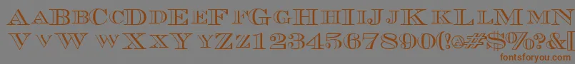 fuente TriboutlinescapssskRegular – Fuentes Marrones Sobre Fondo Gris