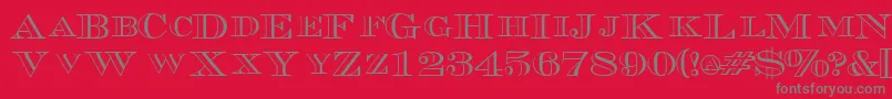 TriboutlinescapssskRegular Font – Gray Fonts on Red Background