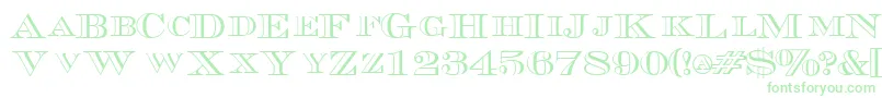 Więcej informacji o czcionce TriboutlinescapssskRegular Czcionka TriboutlinescapssskRegular – zielone czcionki na białym tle