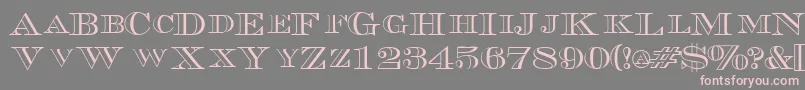 TriboutlinescapssskRegular-Schriftart – Rosa Schriften auf grauem Hintergrund