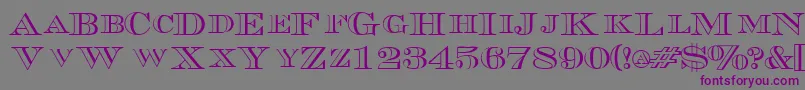 TriboutlinescapssskRegular Font – Purple Fonts on Gray Background