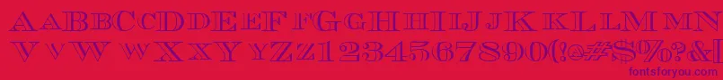 TriboutlinescapssskRegular Font – Purple Fonts on Red Background