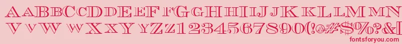 TriboutlinescapssskRegular Font – Red Fonts on Pink Background